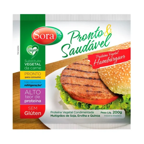 Hamburguer vegetal sora pronto e saudavel 200g