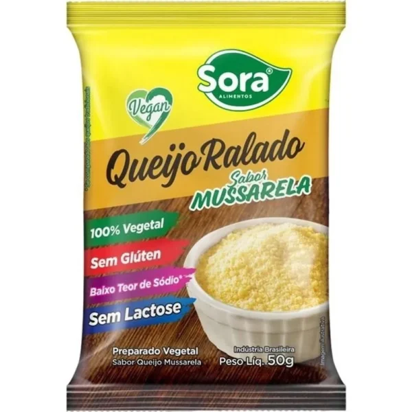 Queijo Mussarela Ralado Vegetal Sora 50g - Vegano