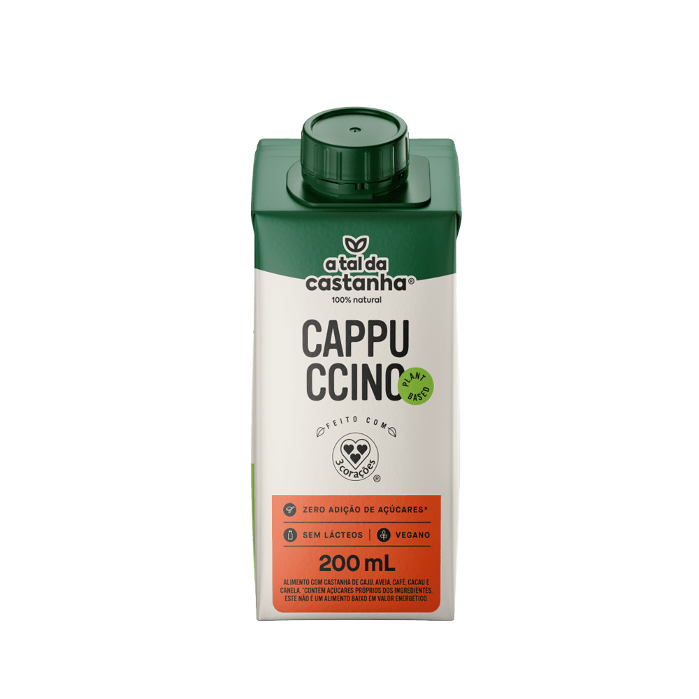 Bebida Cappuccino A Tal da Castanha e 3 Corações 200 ml