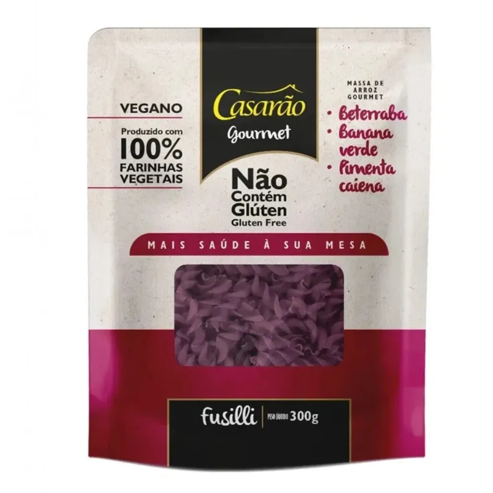 Fusilli de Beterraba, Banana Verde e Pimenta Caiena Casarão 300g