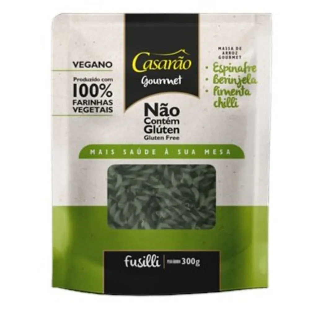 Fusilli de Espinafre, Berinjela e Pimenta Chilli Casarão 300g