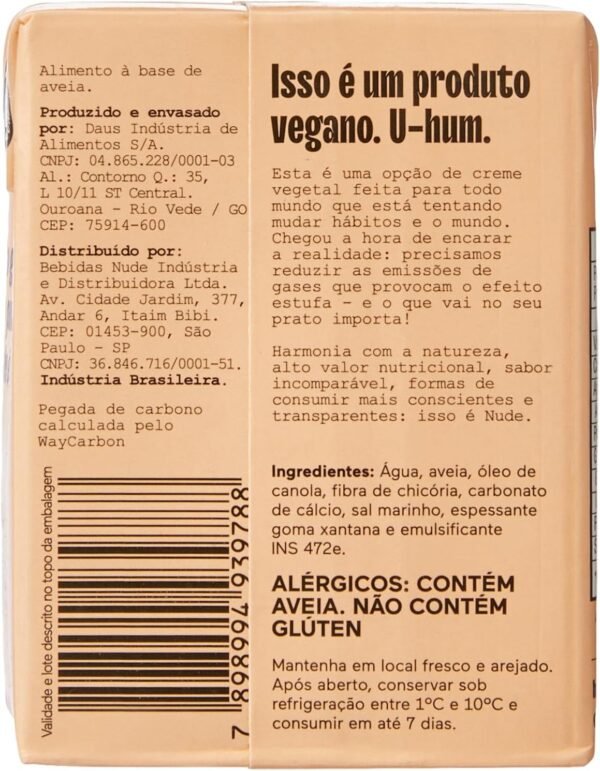 Creme de Aveia Culinário Vegano 200g - Image 3