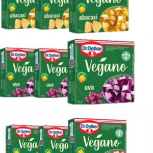 Gelatina Vegana Sabor Morango - Uva- Kit com 9 unidades