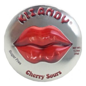 Balas Kizandy Sours americanas lata sabor cereja
