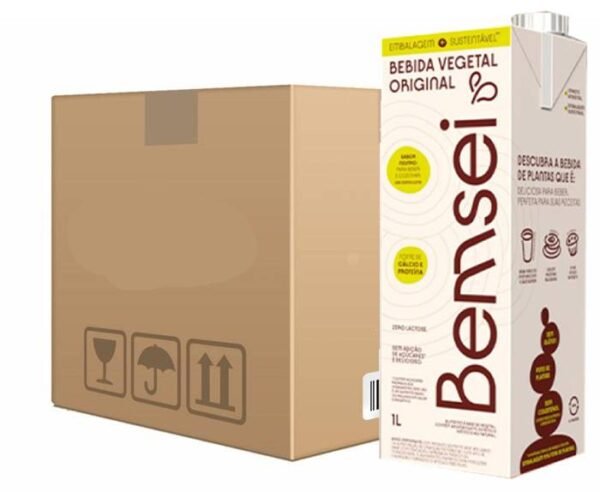 Bebida Leite Vegetal de Soja 1L Bemsei 1L - kit 6 unidades