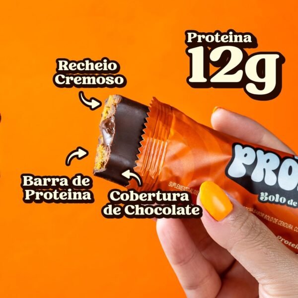 Barra de Proteína Vegan - Bolo de Cenoura - Vegana, Sem Glúten, Sem Adição de Açúcar, Sem OGM - 12g (Copiar) - Image 4