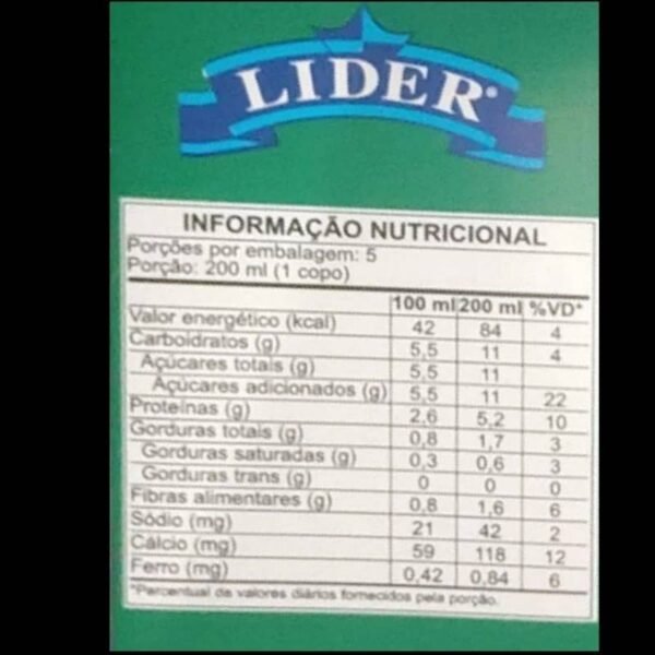 Bebida - Leite de Soja Lider Sabor Original 1 Litro - Image 3