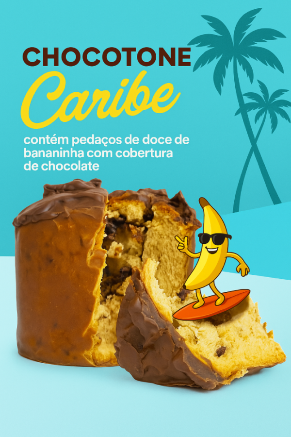 CHOCOTONE CARIBE COM PEDAÇOS DE BANANINHA 550G - NEW FLAVOR